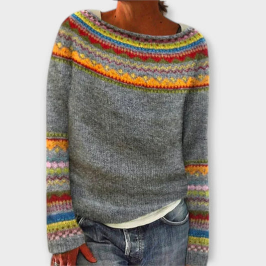 Sølvdalja | Nordisk Mønstret Strik Sweater