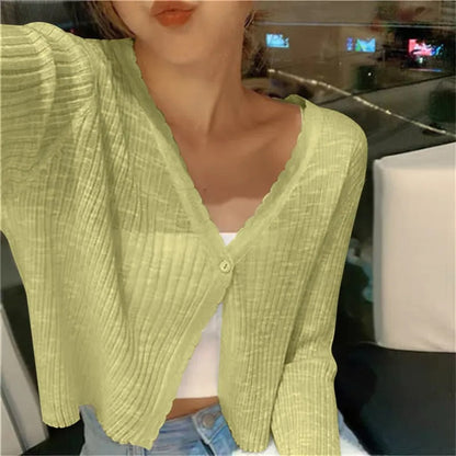 Unnur | Ribstrik Cardigan med Knapper