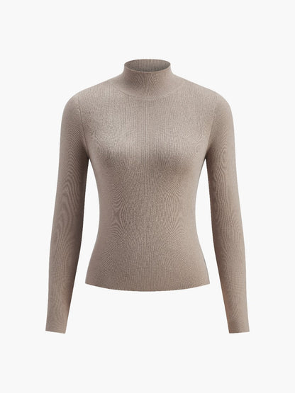 Ingebrid | Ribstrikket Sweater med Rullekrave