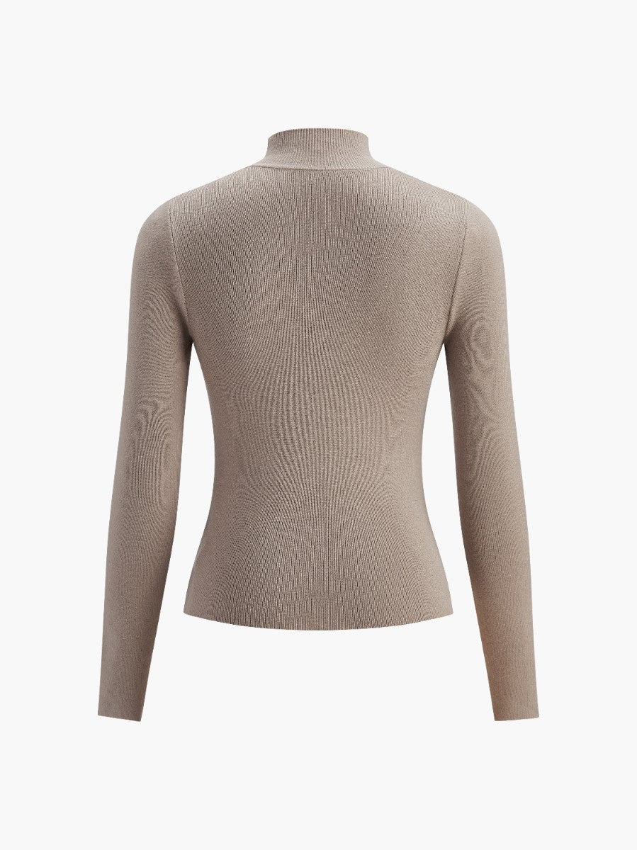 Ingebrid | Ribstrikket Sweater med Rullekrave