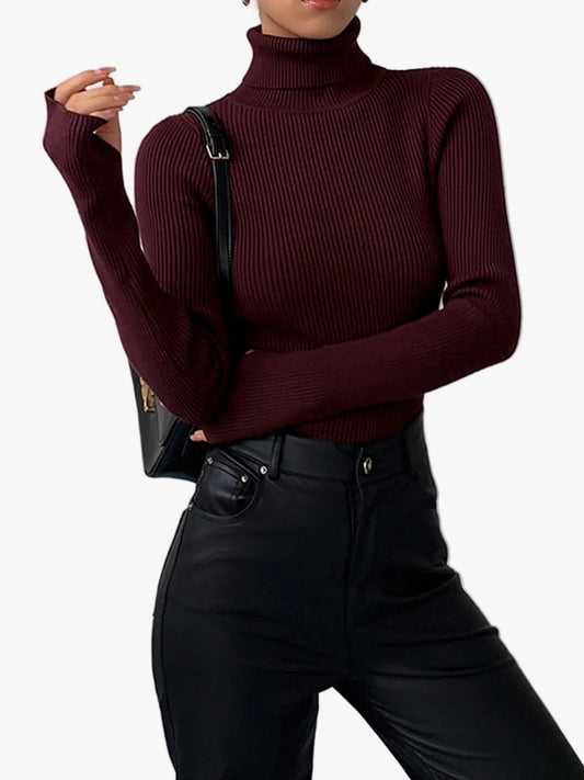 Dagbjørt | Ribstrik Sweater med Rullekrave