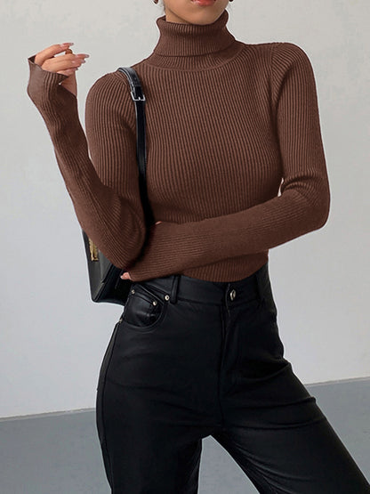 Dagbjørt | Ribstrik Sweater med Rullekrave