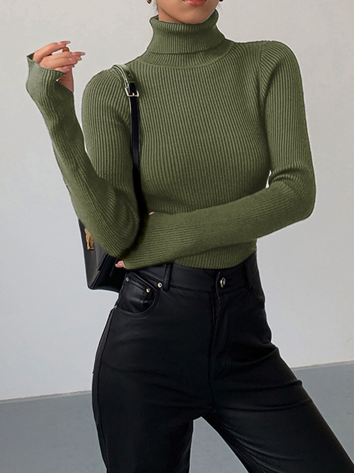 Dagbjørt | Ribstrik Sweater med Rullekrave