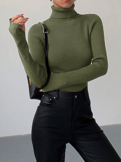 Dagbjørt | Ribstrik Sweater med Rullekrave