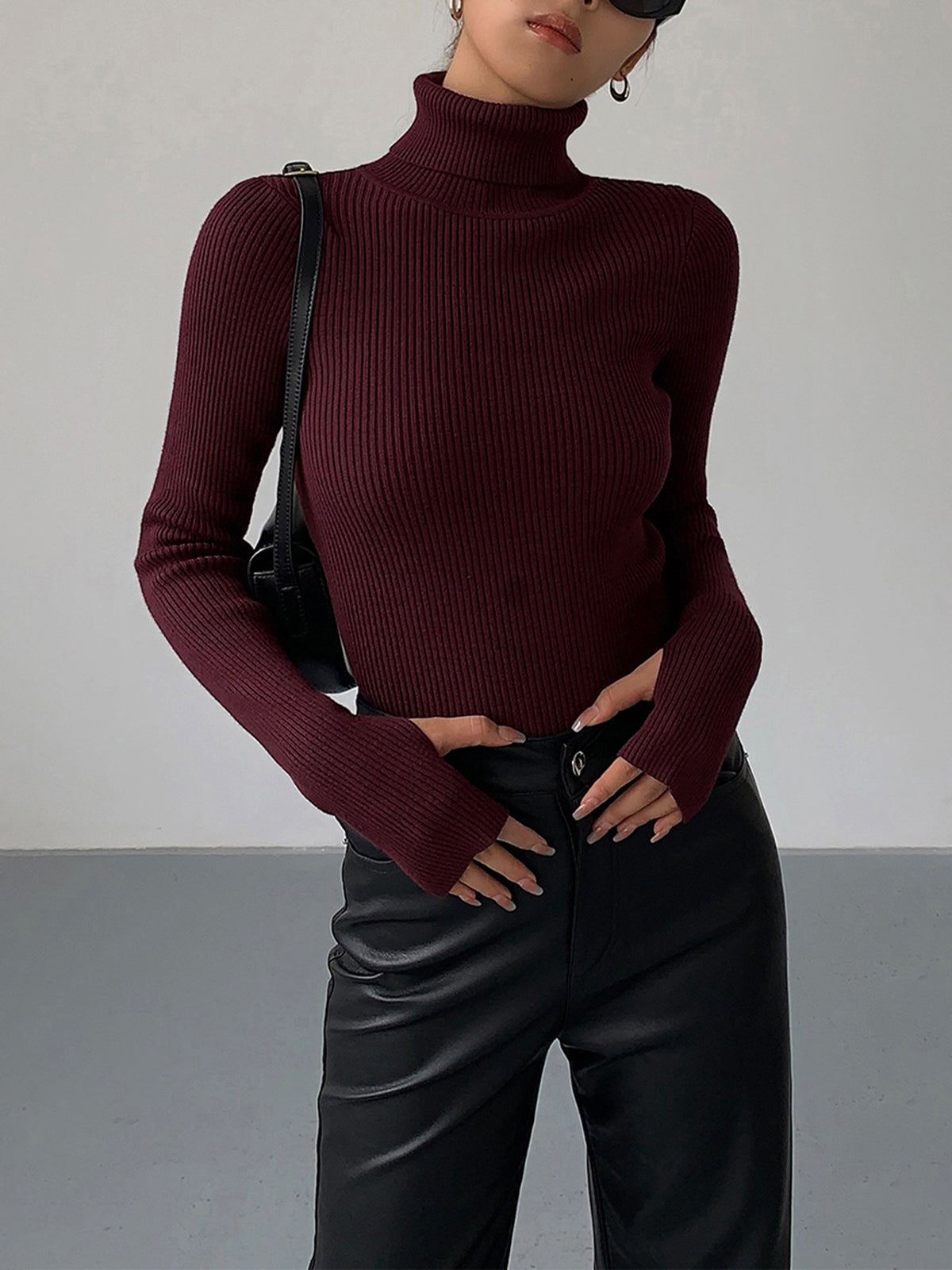 Dagbjørt | Ribstrik Sweater med Rullekrave