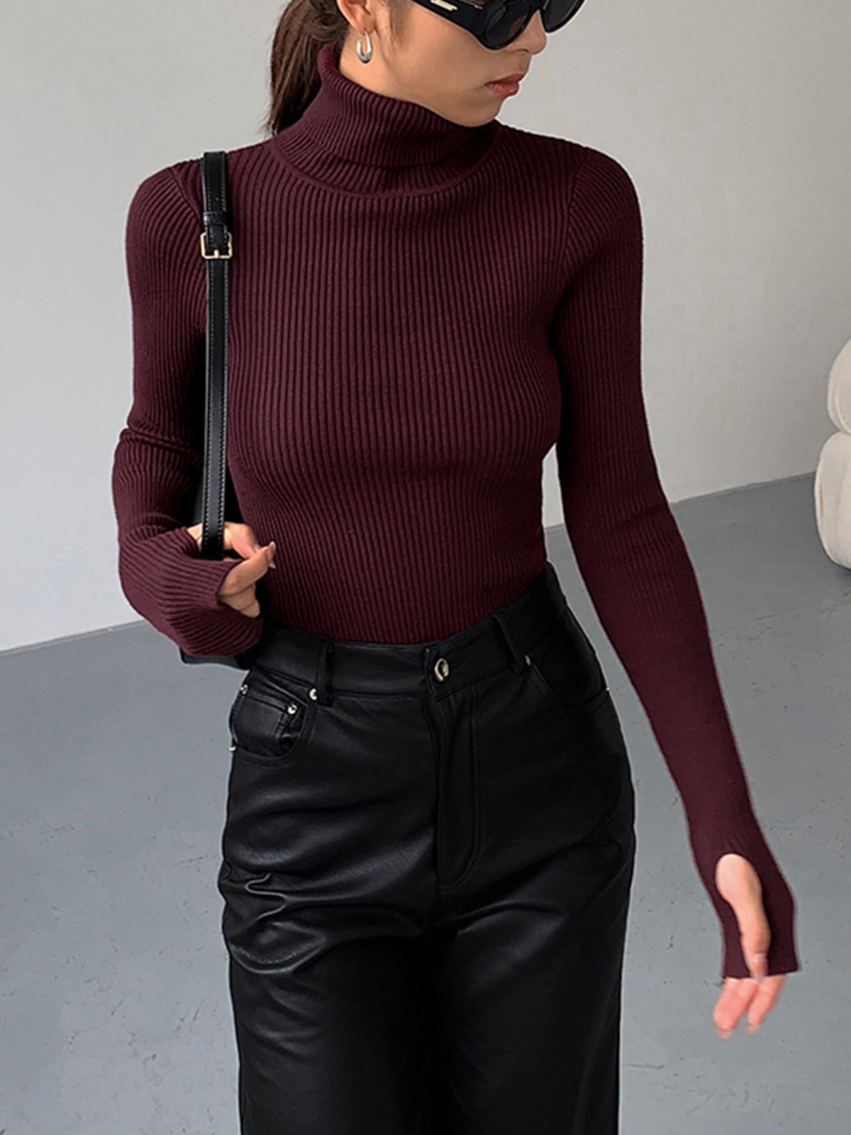Dagbjørt | Ribstrik Sweater med Rullekrave