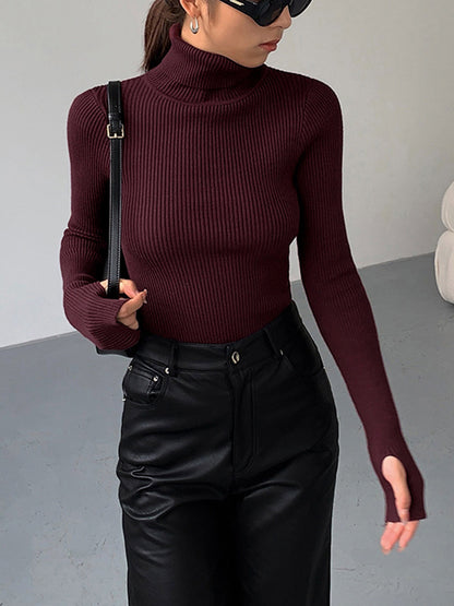 Dagbjørt | Ribstrik Sweater med Rullekrave