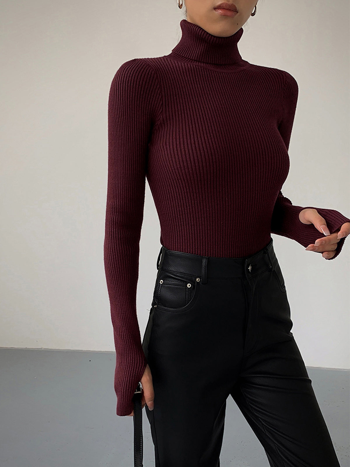 Dagbjørt | Ribstrik Sweater med Rullekrave