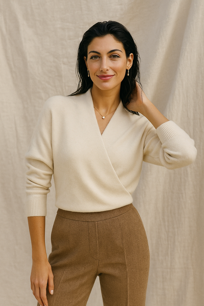 Frøydis | Slå-om Sweater med Ribkant