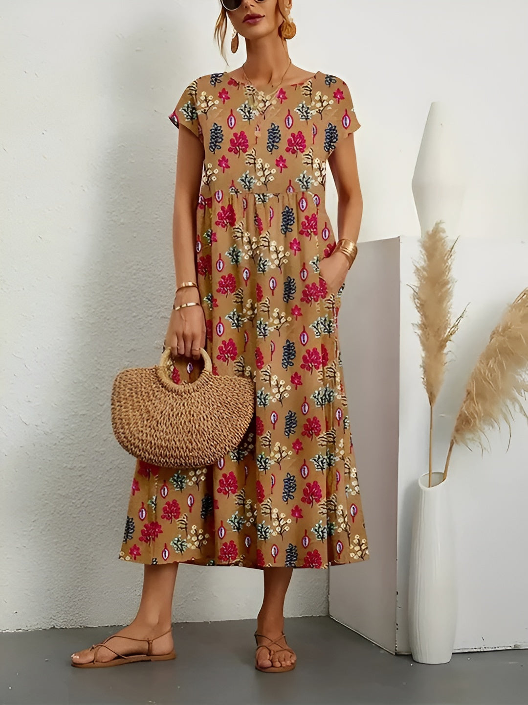 Sirje – Let sommerkjole med blomsterprint
