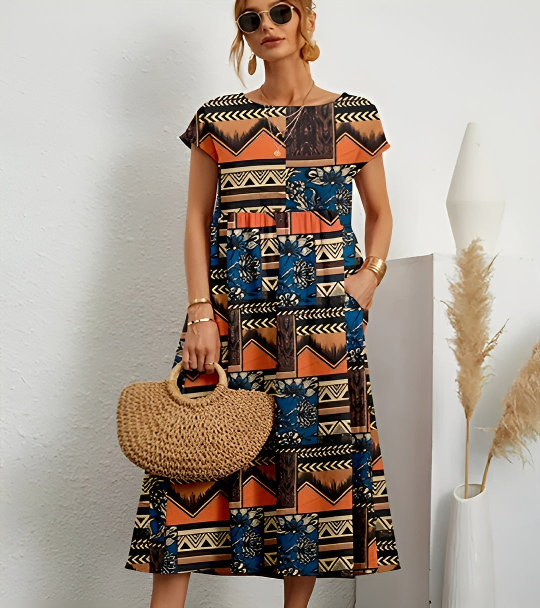 Sirje – Let sommerkjole med blomsterprint
